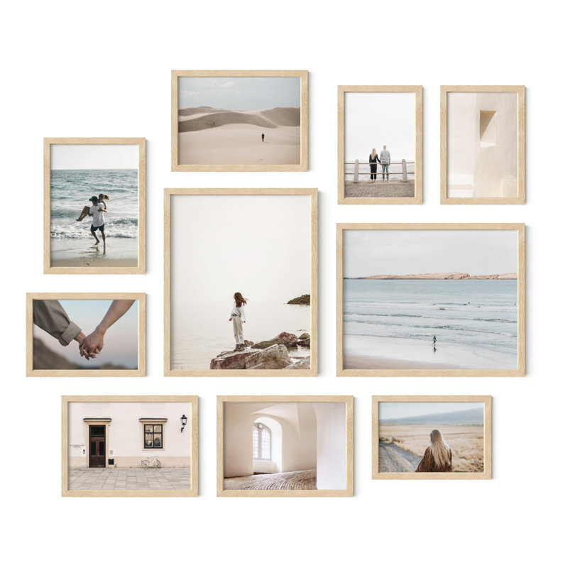 Ensemble de 10 cadres muraux Oak Gallery, Beige