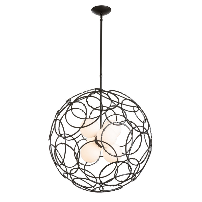 Olympus 6 - Light Unique/Statement Globe Chandelier, 54.6" H x 31" W x 31" D, Oil Rubbed Bronze
