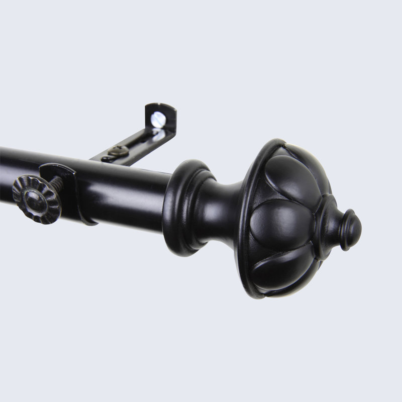 Ensemble de tringle à rideaux simple et quincaillerie Kravitz, 28 po à 48 po, Noir