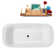68.5" Streamline Soaking Glossy White Freestanding Tub and Tray With Internal Drain