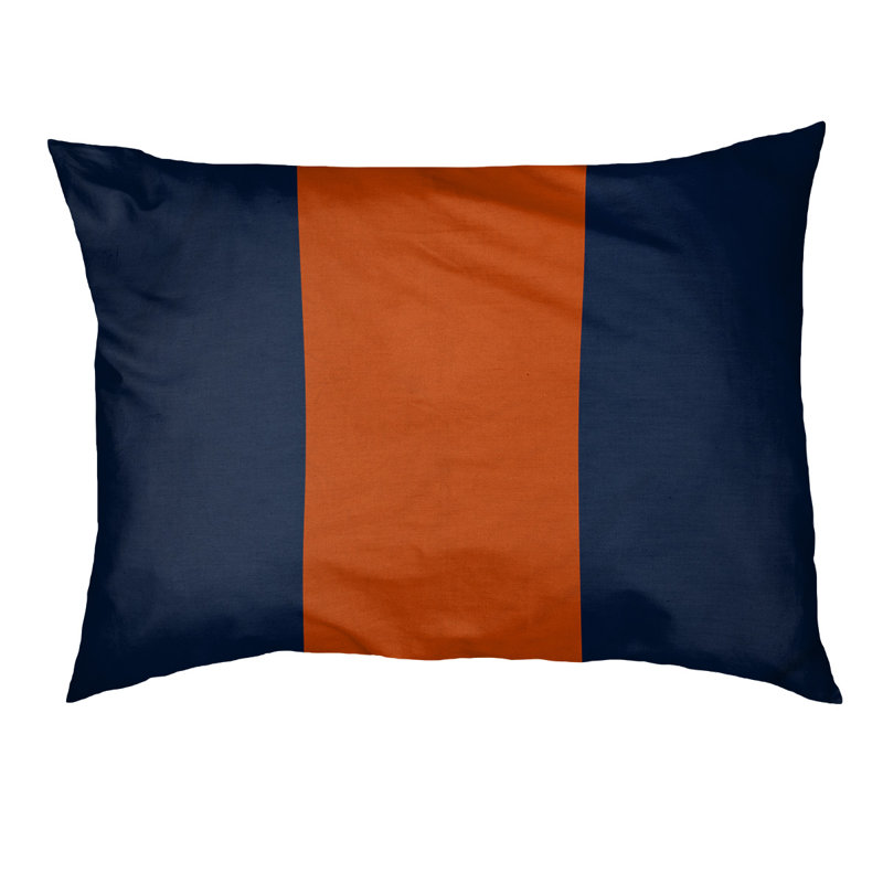 Oreiller Syracuse, Bleu marine / orange / bleu marine, Grand (l 40 po x P 30 po x H 6,5 po)