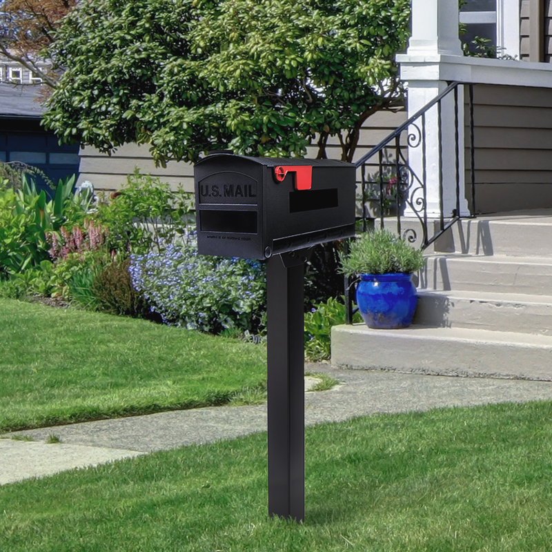 Patriot Plastic, Top Mount, Mailbox Post & Mounting Kit, Black