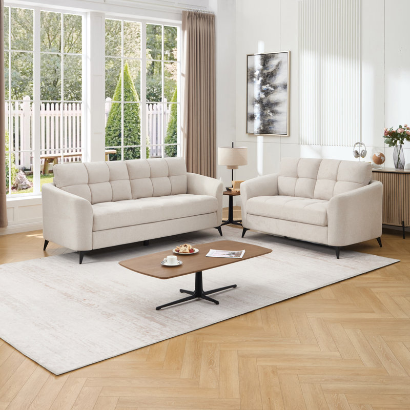 Rozalin 5 Seater Linen Sofa, Beige