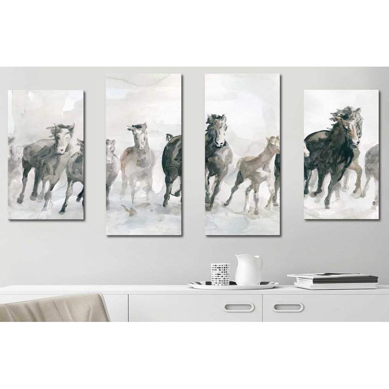 " Running Wild " 4 - Pieces, 38" H x 72" W x 1.5" D