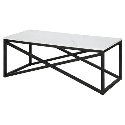 Table basse Calix 46 "" 46 "en faux marbre et acier