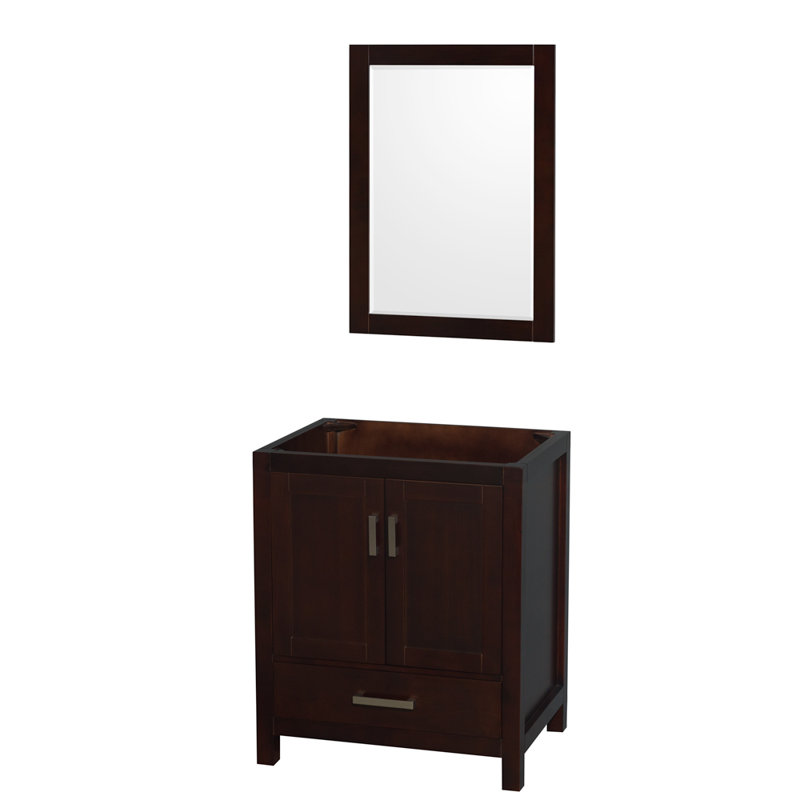 Base de meuble-lavabo autoportant simple 29 po avec miroir 24 po Sheffield, Espresso