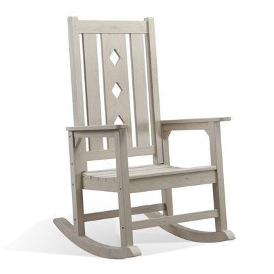 Premium Oversized Rocking Chair - All-Weather Poly Lumber Porch Rocker with 350lb Capacity, Real Wood Look & Tool-Free Assembly for Patio, Garden, Law