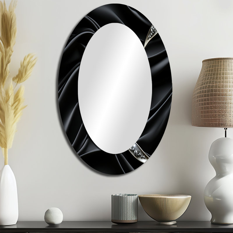 Smithtown - Large Oval Wall Mirror On Metal, 36" H x 24" W