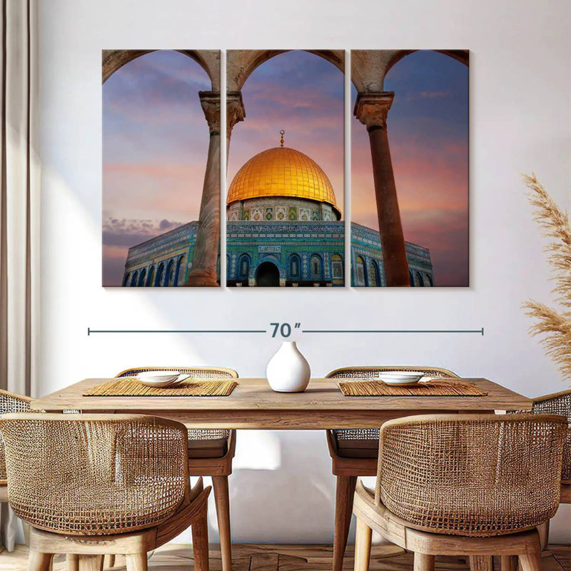 Mosquée Al-Aqsa à Jérusalem, H 42 po x l 65 po