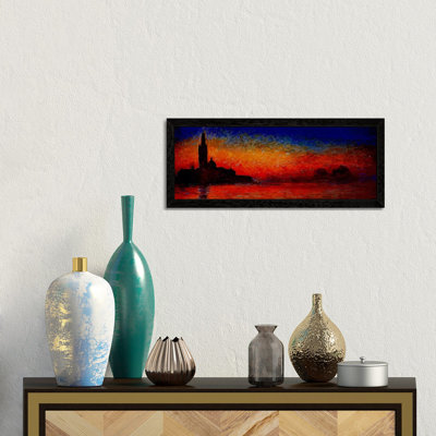 Sunset In Venice by Claude Monet - Floater Frame Painting on Canvas