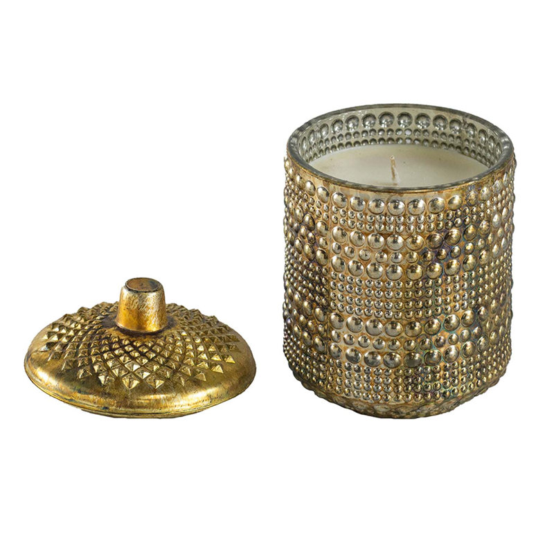 Scented Jar Candle with Glass Holder, 6.7" H x 4" W x 4" D