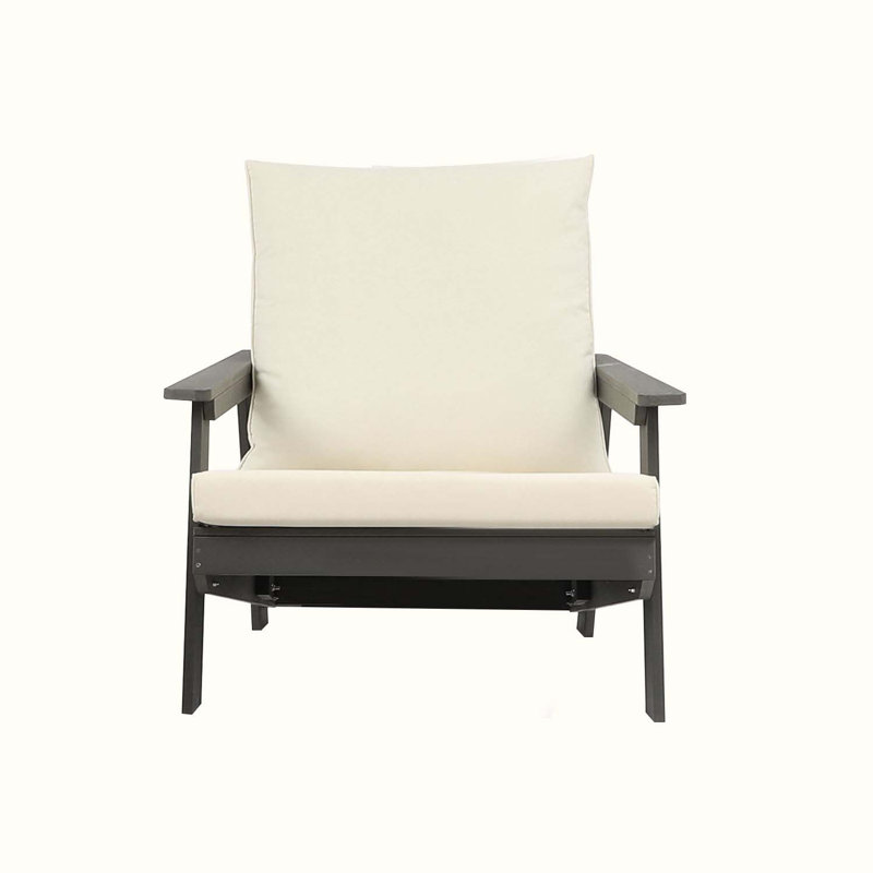 Lagano Wood Outdoor Lounge Chair, Beige/Gray
