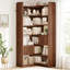 Bibliothèque moderne H 75,1 po - Rangement ouvert et fermé, en forme de L ou droit, pour le salon, la chambre à coucher, le bureau personnel, H 75,1 po x l 46,9 po x P 9,4 po-1024366992-1024366995