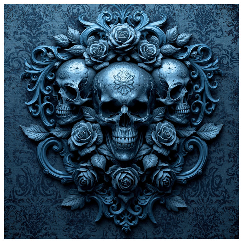 Rideaux de douche Skulls With Roses, L 70 po x H 72 po
