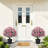 24" Artificial Boxwood Topiary Tree With Cream Peony Flowers, Faux Potted Plant For Indoor Outdoor, Front Porch Entryway Patio Garden Home Spring Summer Fall Seasonal Decor-197311910
