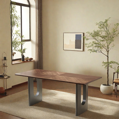 Mid-Century Modern Walnut Dining Table Set