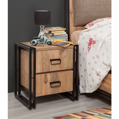 Yahya 52cm W Manufactured Wood Bedside Table