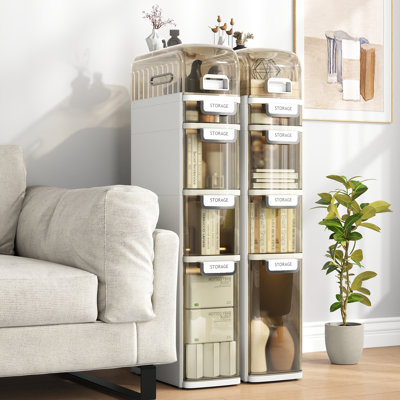 4-Drawer Freestanding Bathroom Storage Fully Assembled Bathroom Storage Cabinet Mobile Storage Organizer（Set Of 2)