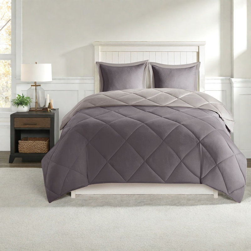 Ensembles de literie en polyester confortables, courtepointe en diamant réversible pour la maison
