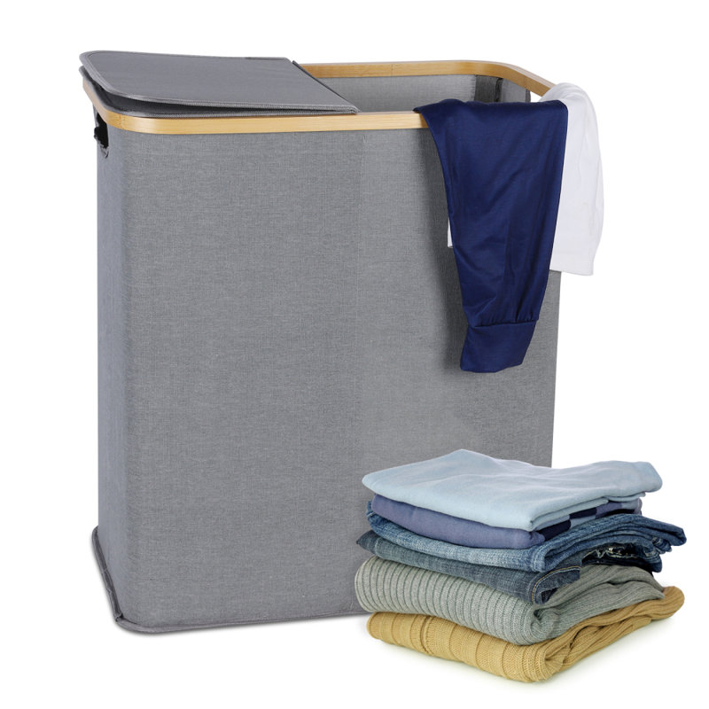 Panier à linge pliant double