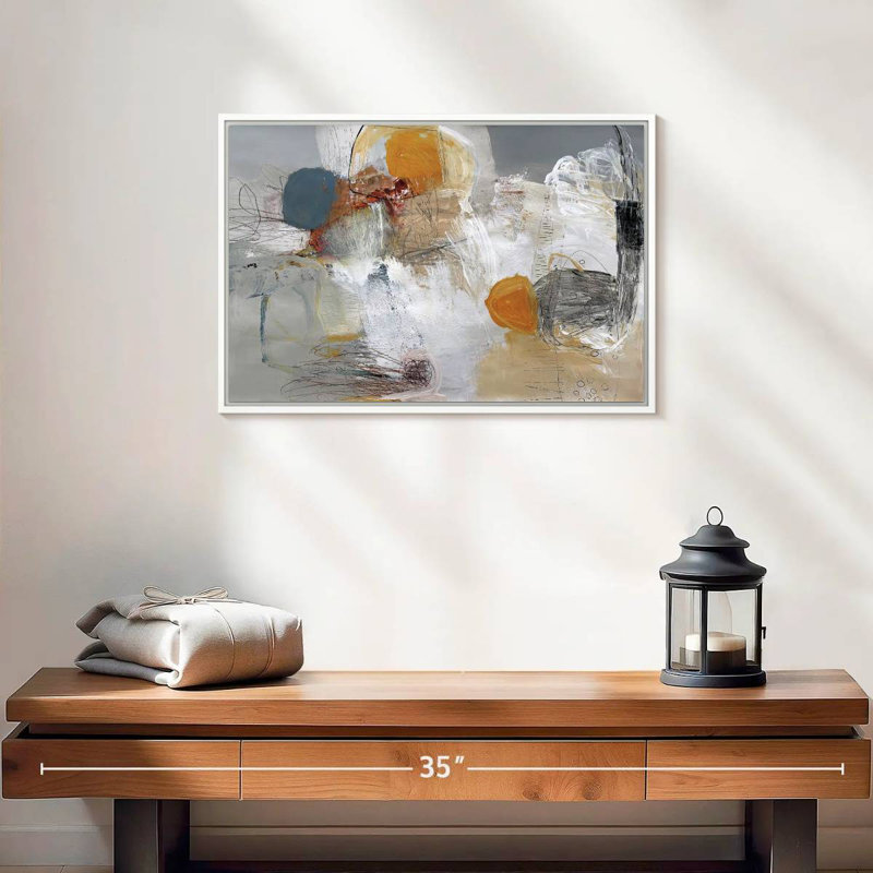 Décollage, Cadre flottant blanc, 19 po x 13 po