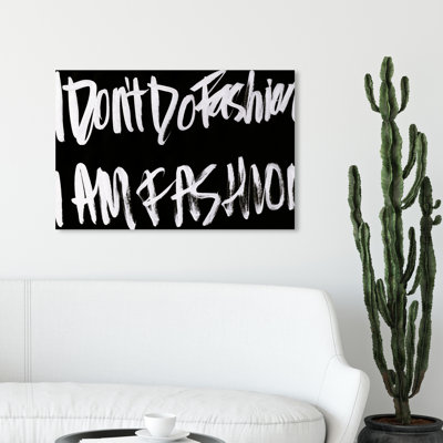 « mode is everything », art textuel sur toile