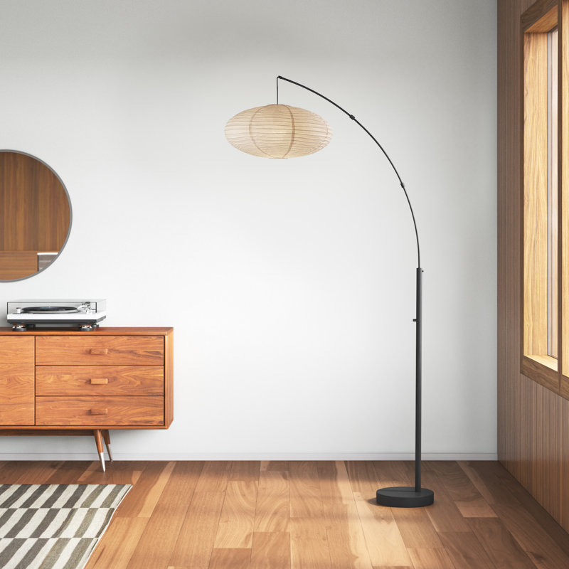 Donne 80'' Arched Floor Lamp, Black