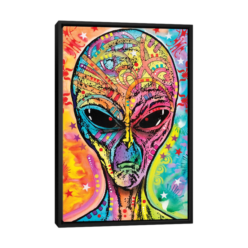 «Alien - Far Out», impression sur toile, H 26 po x l 18 po x P 1,5 po, Toile encadrée noire, Pas de tapis