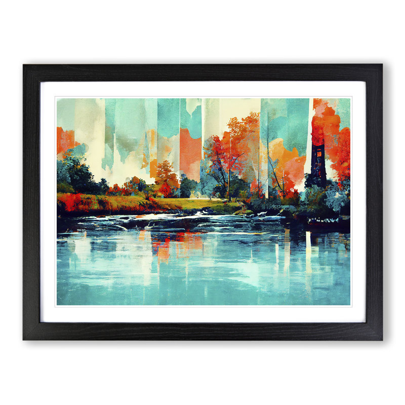 Abstract River - Framed Print, Black Framed, 46cm H x 64cm W x 2cm D