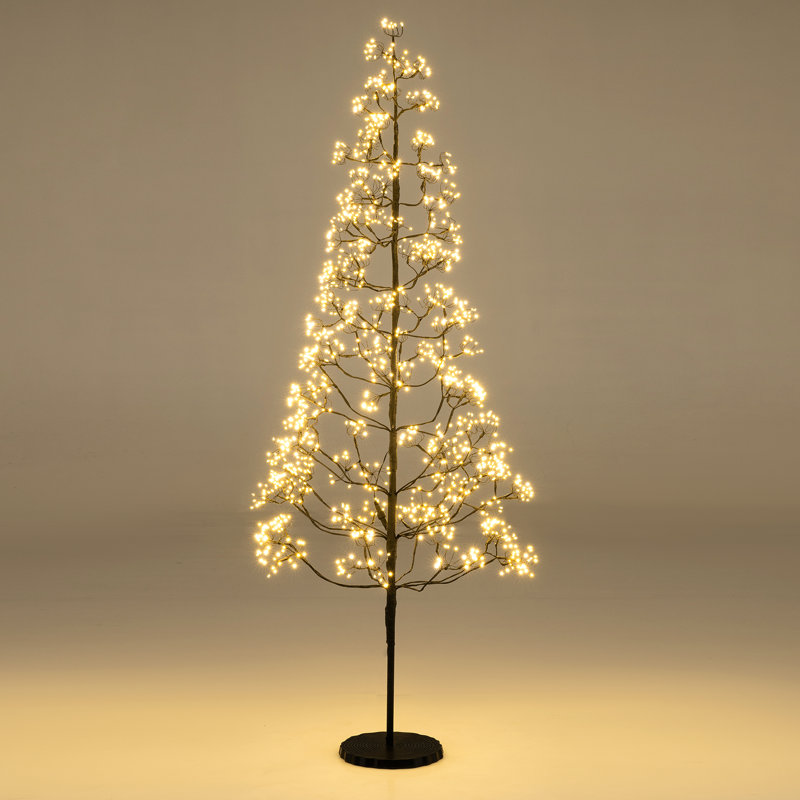 Arbre alpin 5 pi avec 1000 lumières DEL blanches et base lestée pour Noël, H 5 pi