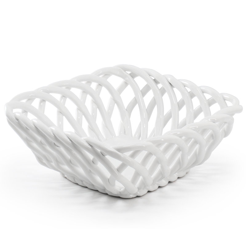 Bol de service blanc en dolomite 9 pouces Ebern Designs
