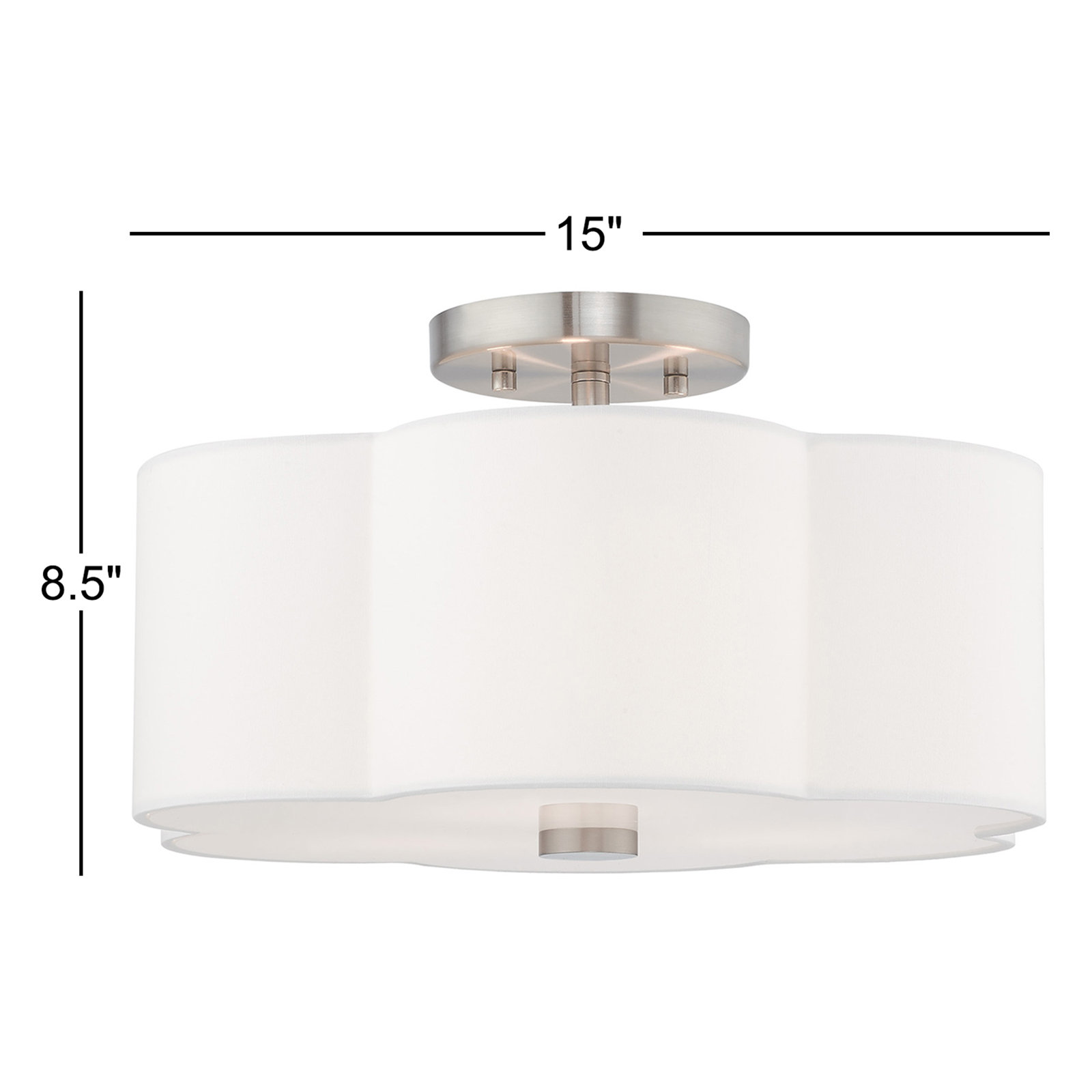 Vino 3 Light Semi Flush Mount, 8.5" H x 15" W x 15" D