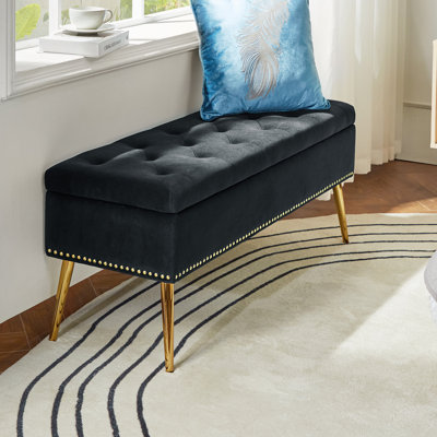 Clasby Polyester Upholstered Storage Bench