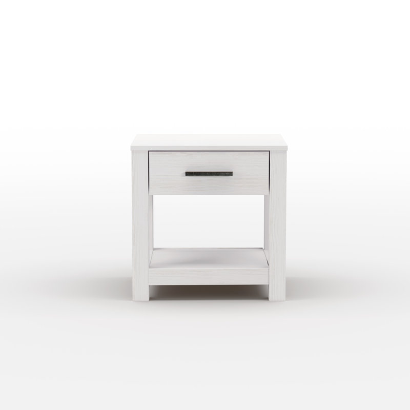 Loft 22.5'' W Solid Wood Nightstand, Brushed White