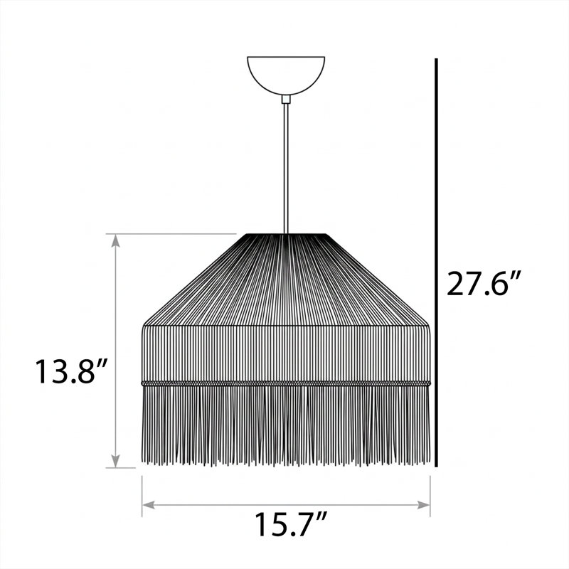 Boho Fringe Round 1-Light Chandelier