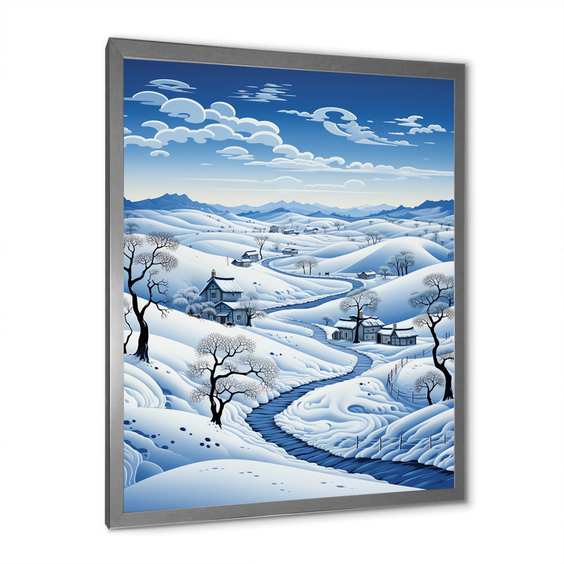 Snow Winters Solitude IV - impression, H 44 po x l 34 po x P 1,5 po, Cadre photo argenté