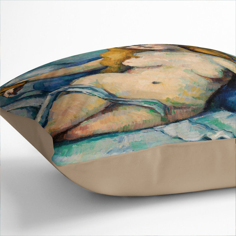 Leda And The Swan Square Throw Cushion, 55cm H x 55cm W x 20cm D, Stone