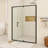54 In. W X 71 In. H Pivot Framed Shower Door In Matte Black Finish-120047447