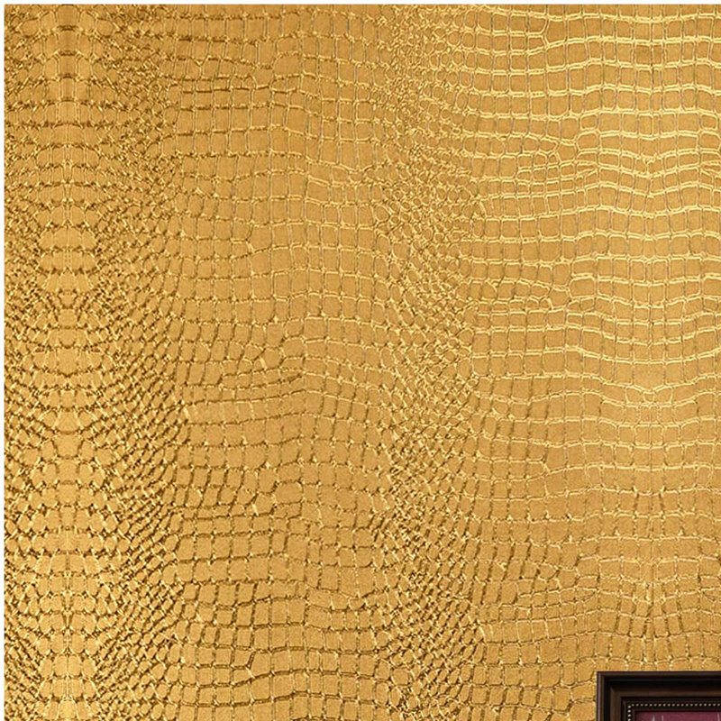 Papier peint peler et coller crocodile doré - revêtement mural amovible pour les armoires et les chambres de 15,7 po x 393 po