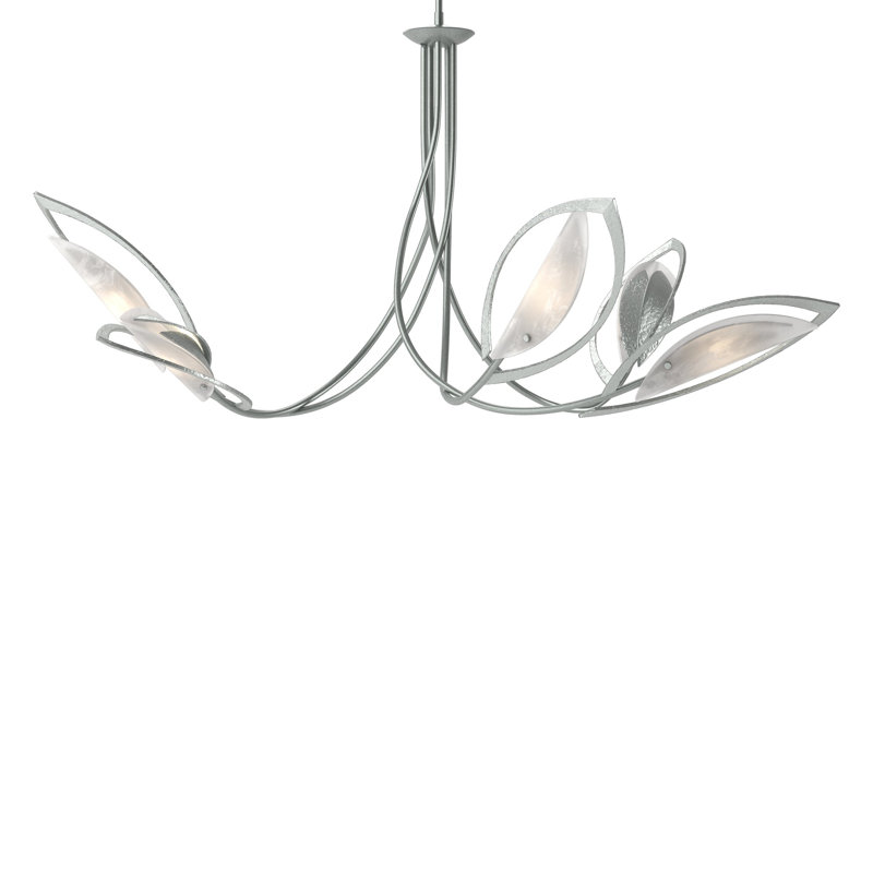 Lustre géométrique unique à 5 lumières Aérien, H 22,4 po x l 47,5 po x P 47,5 po, Platine rétro