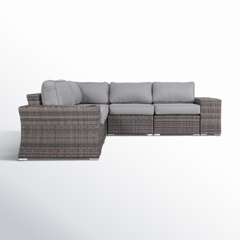 Biles 7-Piece Sectional Seating Group with Cushions, Mixed Grey