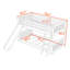 Lit superposé simple au-dessus d'un lit simple en bois avec glissière convertible et échelle-223639304