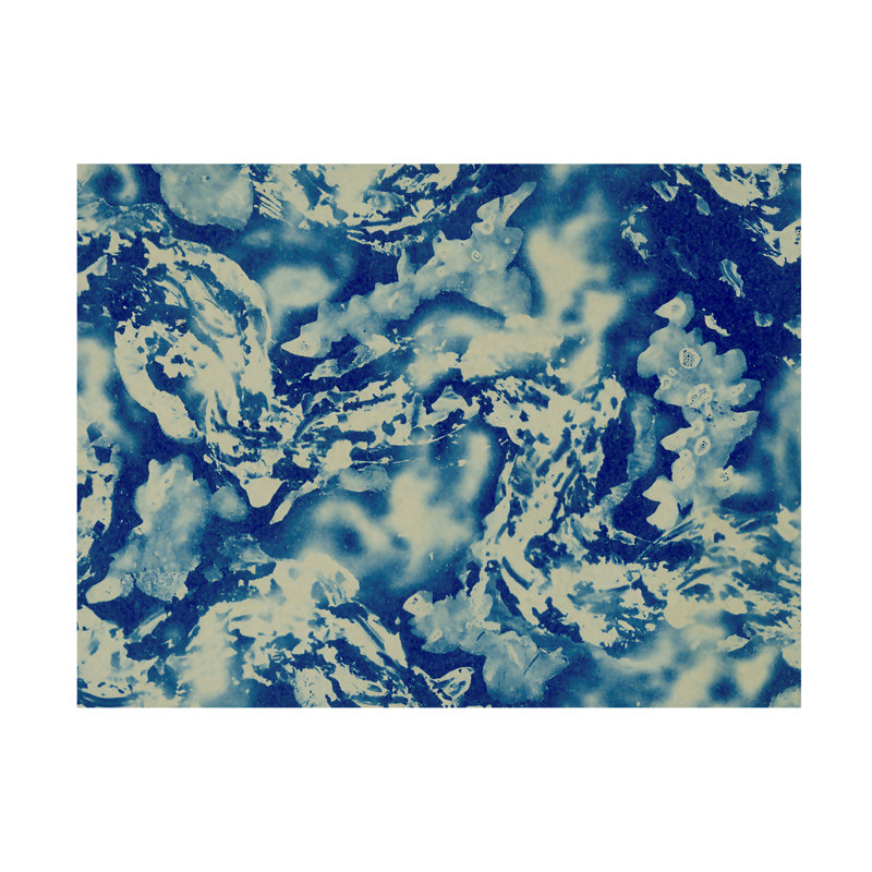 Blue and White Abstract Canvas Art, 14" x 19"