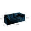 Chaise rembourrée 2 pièces, tissu chenille bleu, structure en bois massif, sièges et chaise de salon relaxants, idéal pour la chambre à coucher