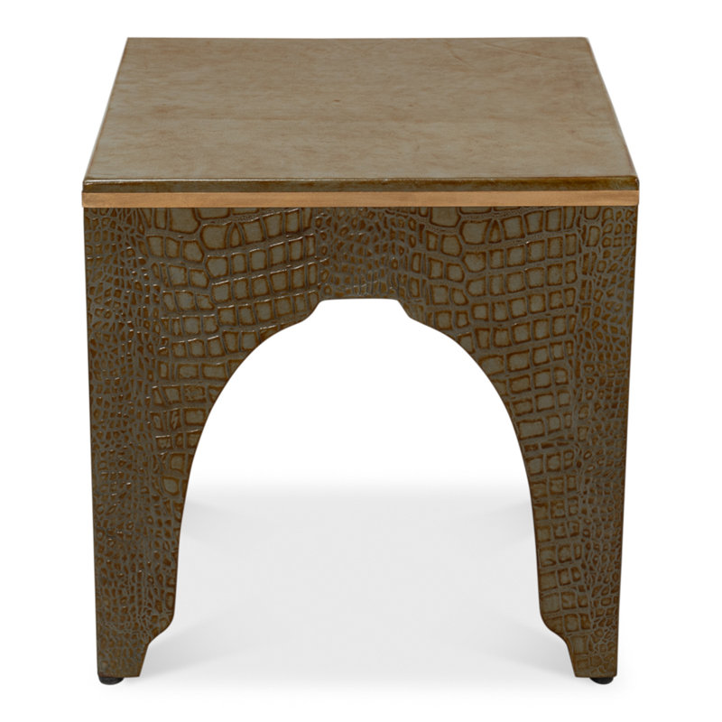 Tabouret d'appoint Shagreen Croco, Vert antique