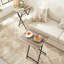 Folding Tv Tray Table Duo, Rustic Brown And Black, Space For Small Apartments, Portable Easy To Fold, Fashionable 2 Foldable Tables, Limited Spaces, Attractive