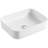White Ceramic Rectangular Vessel Bathroom Sink-73699729
