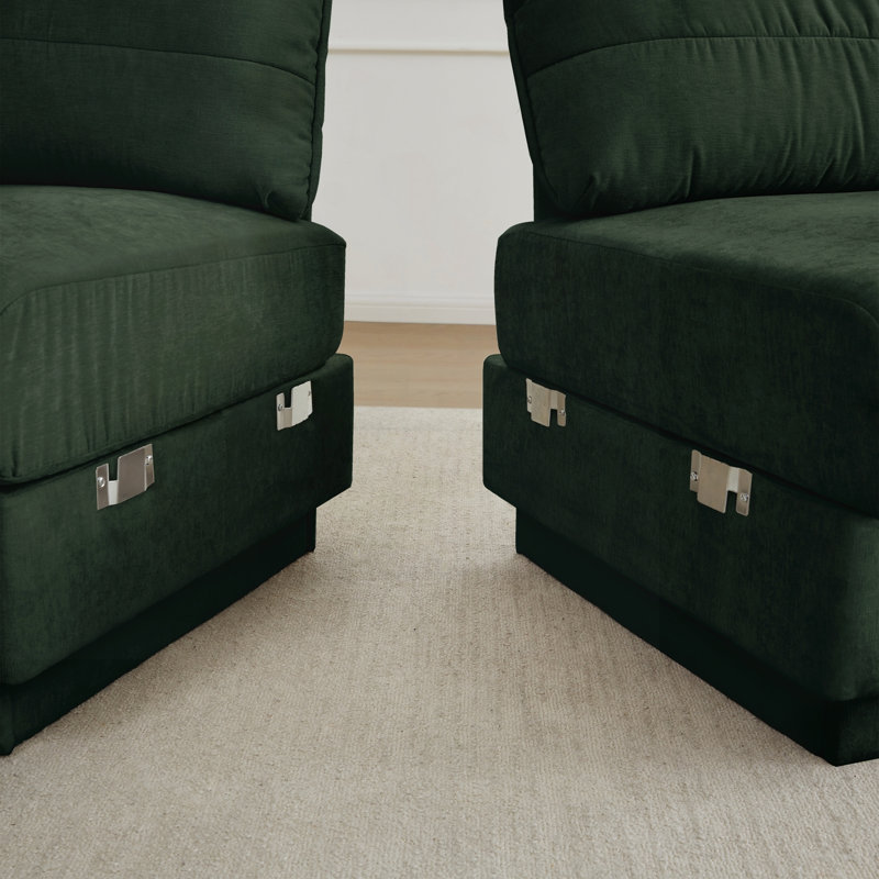 Canapé Chenille Cloud, H 37,4 po x l 73,2 po x P 33,4 po, Vert