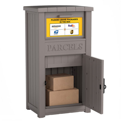 Boîte verrouillable verrouillable - Boîte de livraison en résine résistante aux intempéries pour porche, patio et bord de trottoir