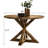 Hardwood Table With Cross-buck Base, Cottage Oak Finish, 48"w X 48"l 31.5"h, Brown Exquisite Base Dining In Brown, Wood Veneer & Hardwood, 31.5"h